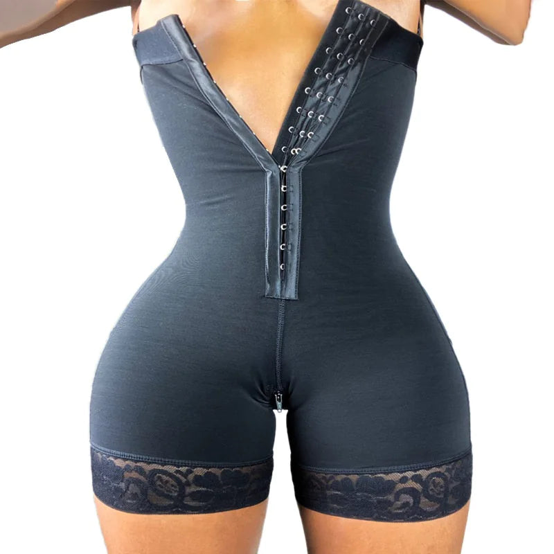 One-Piece Plus Size Shapewear Bodysuit with Zipper & Butt-Lift
