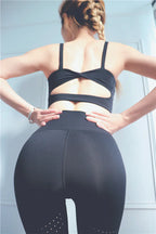 High-Waisted Peach Lift Yoga Pants with Laser Embroidery
