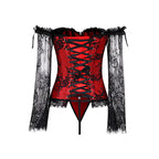 Sexy Lace Bodysuit with Back Tie and Long Sleeves