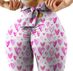 High-Waist High-Stretch Yoga Pants with Bow Print