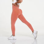 High-Waisted Peach Stretch Yoga Pants for Hip Lift