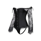 Sexy Lace Bodysuit with Back Tie and Long Sleeves