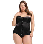 Lace and Satin Shaping Bodysuit with Sheer Details