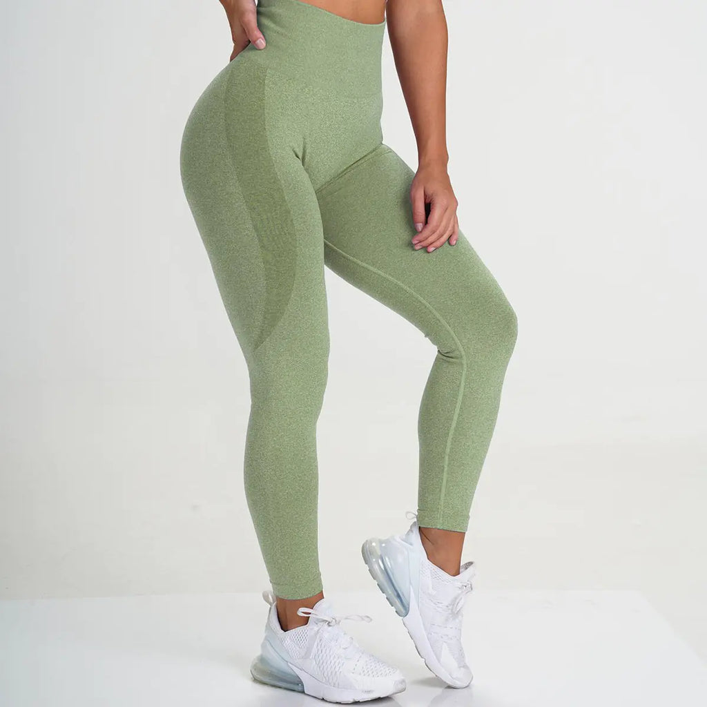 High-Waisted Peach Stretch Yoga Pants for Hip Lift