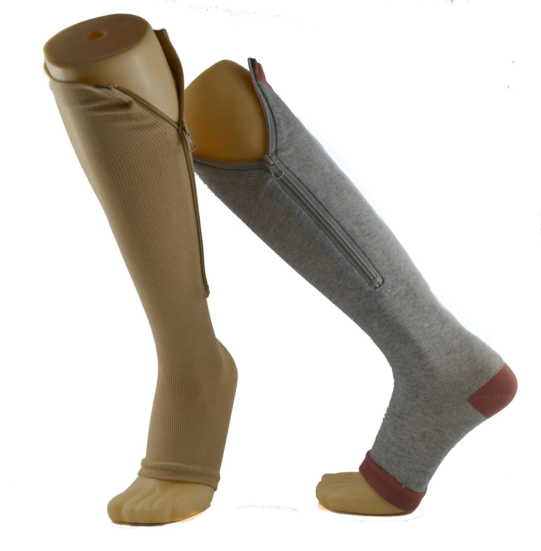 Compression Socks with Zipper - Long Tube Design