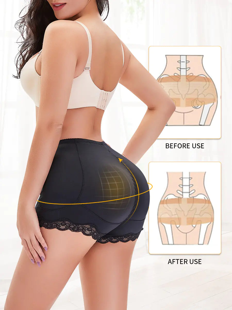 TOPMELON Women's Shaping Wave Lace Butt-Lifting Panties