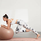 Tie-Dyed Peach High-Waist Seamless Yoga Pants for Women