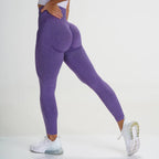 High-Waisted Peach Stretch Yoga Pants for Hip Lift