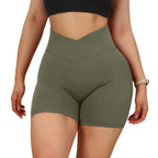 Women's High Waist Peach Hip Yoga Shorts