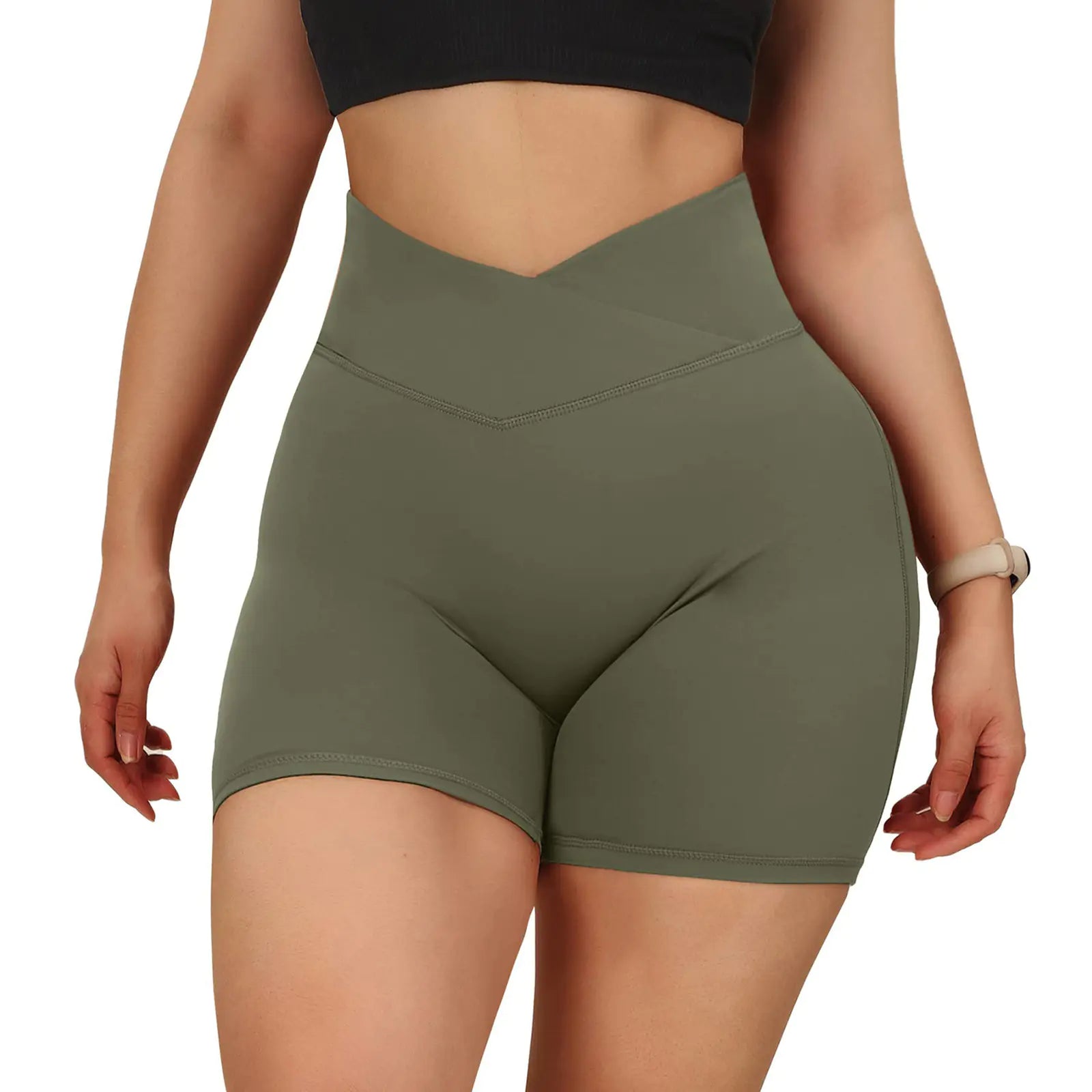 Women's High Waist Peach Hip Yoga Shorts