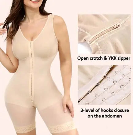 Women's Shapewear Vest Bodysuit with Zipper - Waist Cincher One-Piece