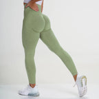 High-Waisted Peach Stretch Yoga Pants for Hip Lift