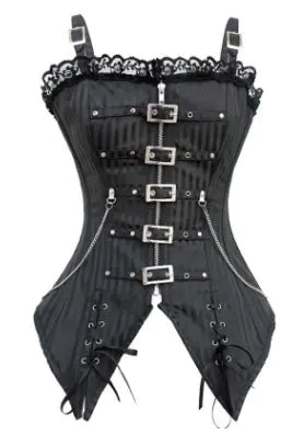 Striped Zipper Corset Bodysuit for Shaping