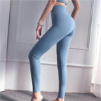 High-Waisted Peach Lift Yoga Pants with Laser Embroidery