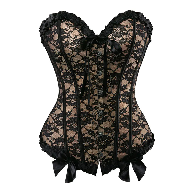Corset Shaping Bodysuit with Lace Trim